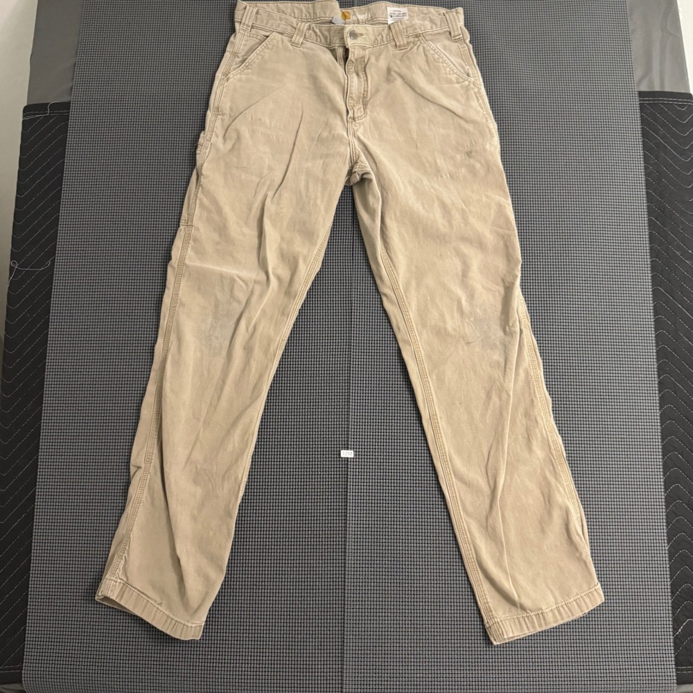 Carhartt Mens Relaxed Fit Canvas Work Pants Tan Khaki 102291-253 36x34